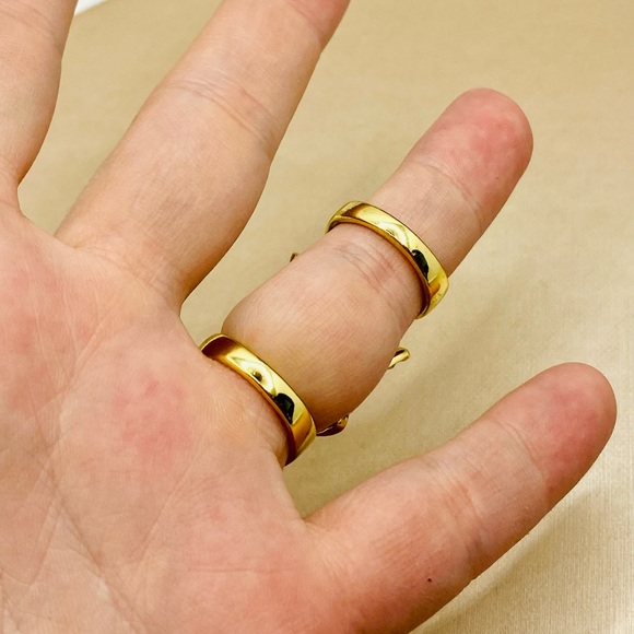 NWOT Fashion Yellow Gold Plated CZ Knuckle Finger Ring - Picture 6 of 12